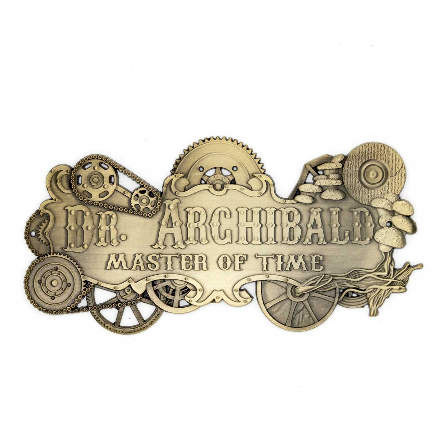 Dr. Archibald – Master of Time Messingschild (Wanddekoration)